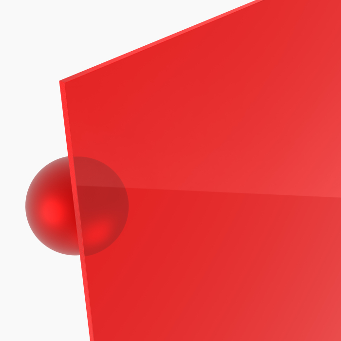 3mm Acrylglas Zuschnitt nach Maß rot fluoreszierend