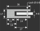 Klemmhalter Edelstahl V2A 36 x 29 mm für 8-9 mm Plattenstärke
