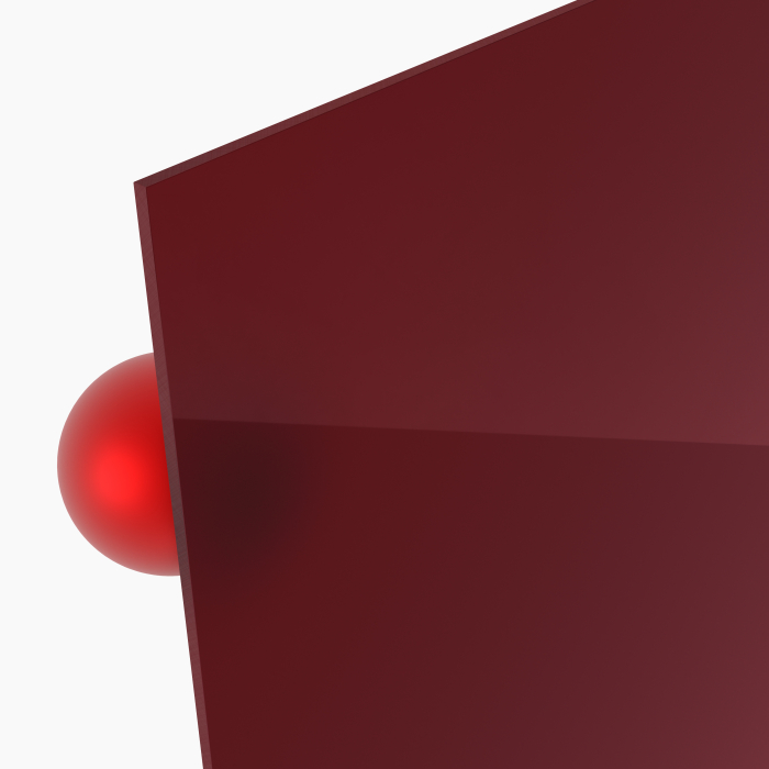 3 mm PLEXIGLAS® dunkelrot 3H55 GT blickdicht