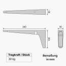 Konsole aus Stahl in RAL 9006 Weißaluminium Tragkraft 60 kg/Paar