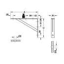 Konsole aus Stahl, weiß beschichtet, Tragkraft 300 kg/Paar 395x30x255 mm