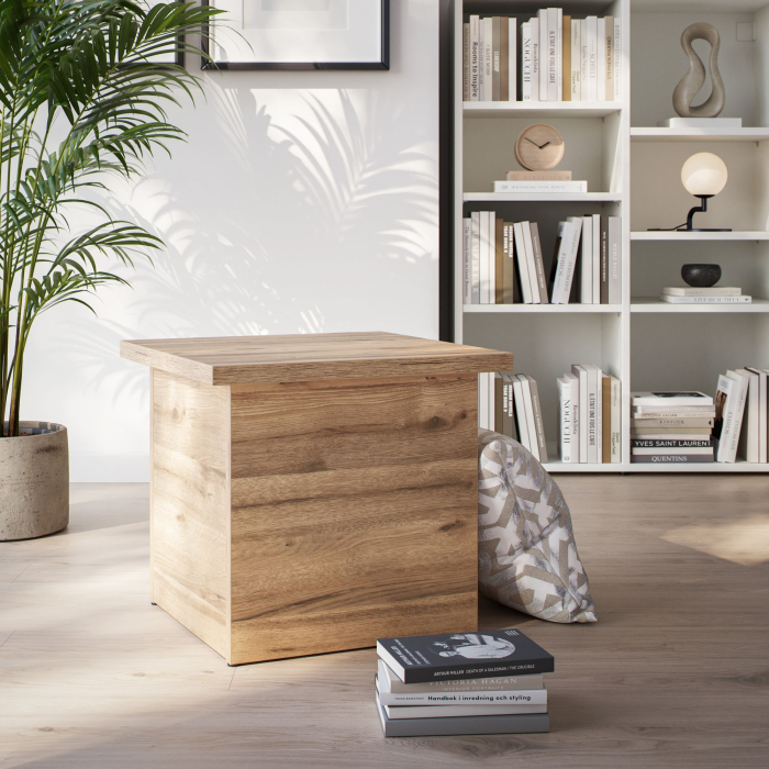 Hocker als Box | abnehmbarer Deckel | Überstand