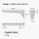 Wandregal mit Konsole grau grundiert bis 150 kg/Paar