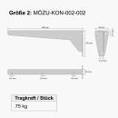 Wandregal mit Konsole grau grundiert bis 150 kg/Paar