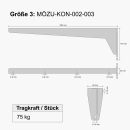 Wandregal mit Konsole grau grundiert bis 150 kg/Paar