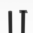 Tischbein rund 700 x 30 mm Schwarz 4er-Set