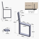 Bankgestell mit Lehne 800 x 420 mm, silbergrau