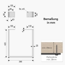 Bankkufe, Hockerkufe, Couchtischgestell aus Metall 420 x 380 mm, in 4 Farben