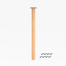 Tischbein Holz massiv rund, mit solider Montageplatte, 710 x 50 mm