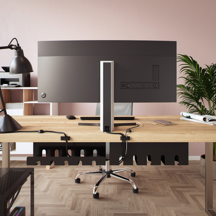 Kabelkanal Schreibtisch Metall 2er-Set
