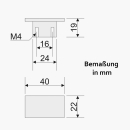 Möbelgriff aus Zinkdruckguss gebürstet |  40 x 19 x 22 mm