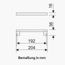 Möbelgriff | Stangengriff Aluminium eloxiert | 204 x 16 x 36 mm