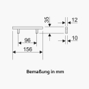Möbelgriff | Stangengriff Edelstahloptik gebürstet | 156 x 35 x 12 mm
