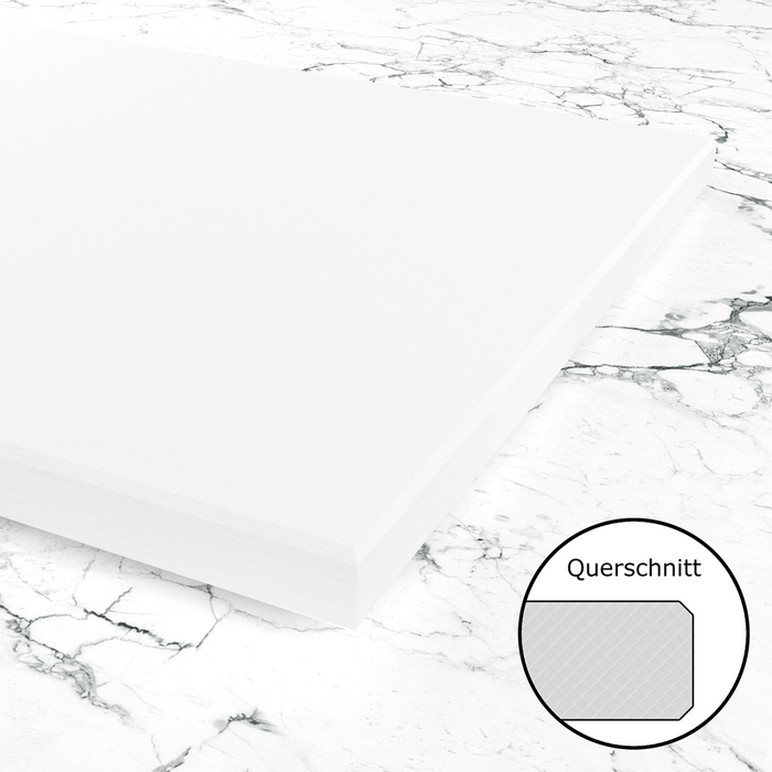HPL Tischplatte Outdoor Alpinweiß mit weißem Kern