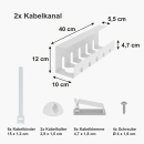 Kabelkanal Weiß Schreibtisch 2er-Set