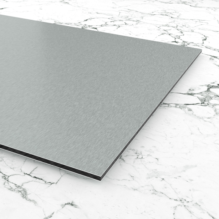 Materialmuster Alu DIBOND® Butlerfinish Edelstahl...