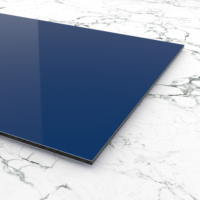 Materialmuster Alu DILITE® blau matt/glanz