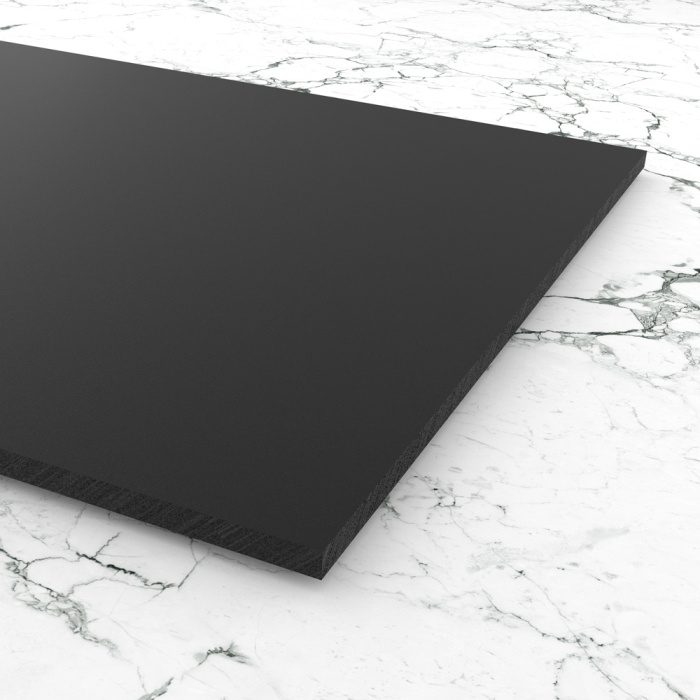 Materialmuster PVC Freischaum FOREX schwarz matt RAL 9004