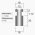 Abstandshalter 16 x 25 mm für Schilderbefestigung, V2A Edelstahl
