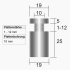 Abstandshalter 19 x 25 mm für Schilderbefestigung, V2A Edelstahl