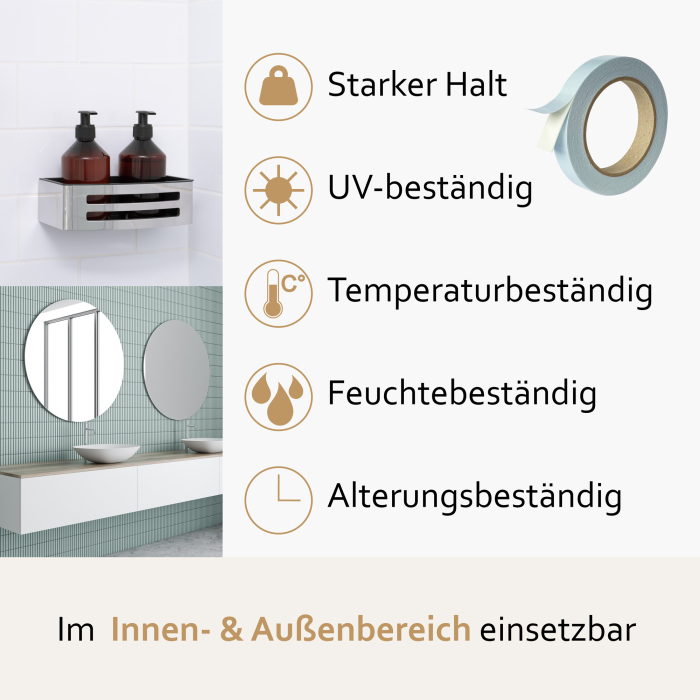 Montageklebeband für Spiegel, Premium Qualität,...