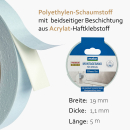 Montageklebeband für Spiegel, Premium Qualität, 19 mm x 5 m