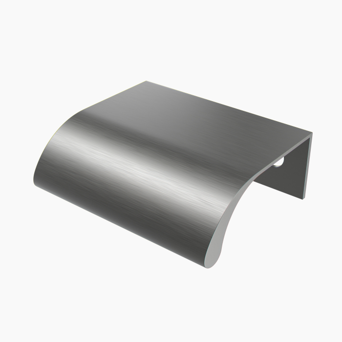 Möbelgriff | Kantengriff grau gebürstet | 50 x 18 x 42 mm