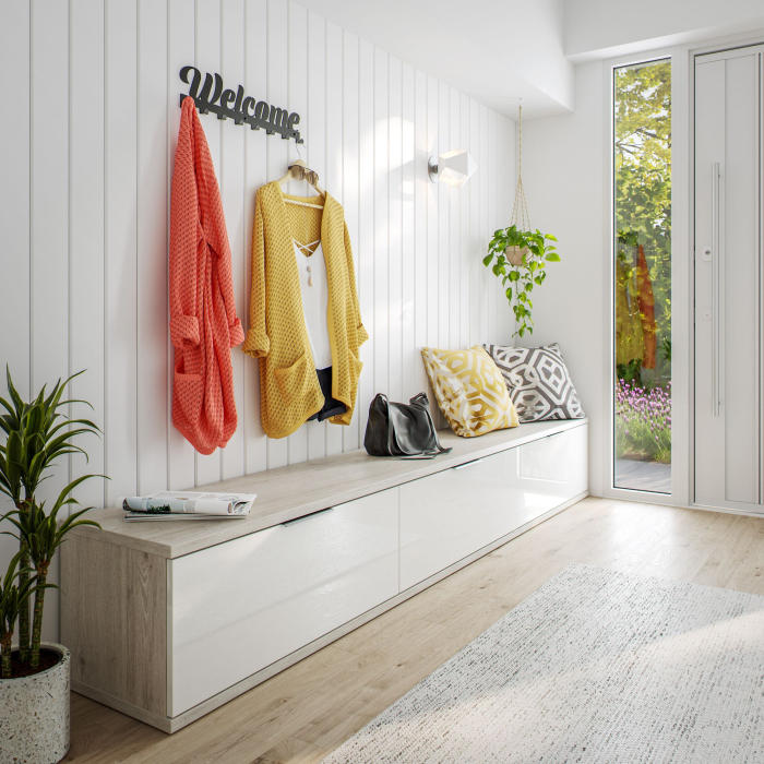 Wandhaken modern schwarz Welcome