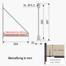 Wandkonsole Dreieck | Regalwinkel | Regalhalter | schwarz 269 x 387 mm