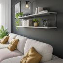 Wandkonsole | Regalwinkel für 2 Regalböden | schwarz 200 x 352 mm