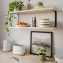 Wandkonsole | Regalwinkel für 2 Regalböden | schwarz 200 x 352 mm