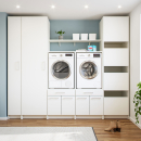 Waschmaschinenschrank nach Maß mit Wäschauszug und Türen
