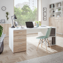 Schreibtisch | rechts Regal | links Schubladen