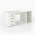 Schreibtisch | rechts Regal | links Schubladen