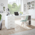 Schreibtisch | rechts Regal | links Schubladen