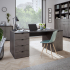 Schreibtisch | rechts Schrank | links Schubladen