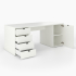 Schreibtisch | rechts Schrank | links Schubladen