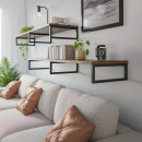 Wandkonsole Rechteck | Regalhalter aus Stahlrohr | schwarz 460 x 180 mm