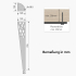 4er Set Design Tischbeine Metall schwarz 720 x 120 mm