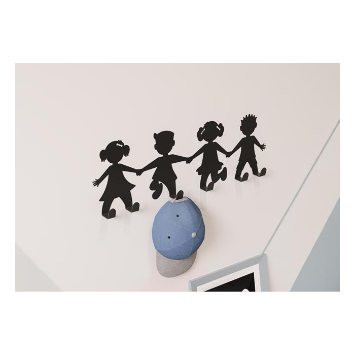 Garderoben Wandhaken für Kinder, schwarz,...
