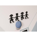 Garderoben Wandhaken für Kinder, schwarz, 50x16,4x3,6 cm
