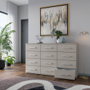 Kommode | breit | mittelhoch | zwölf Schubladen