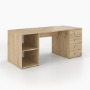Schreibtisch | rechts Schubladen | links Regal