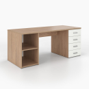 Schreibtisch | rechts Schubladen | links Regal