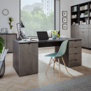 Schreibtisch | rechts Schubladen | links Schrank