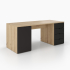 Schreibtisch | rechts Schubladen | links Schrank