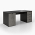 Schreibtisch | rechts Schubladen | links Schrank