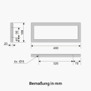 Wandregal auf schwarzen Wandkonsolen in Rechteckform | zwei Regalwinkel