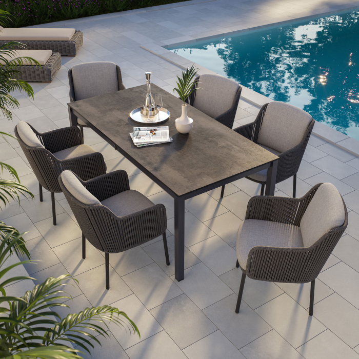 Dekormuster HPL Tischplatte Outdoor Beton Bronze