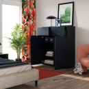 Kommode | hoch | zwei Schubladen | zwei Türen